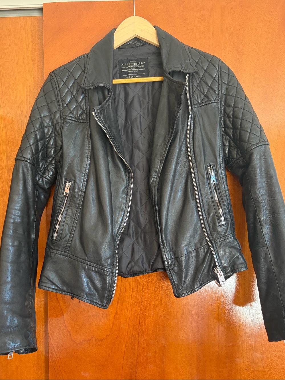 All Saints Walker Leather Jacket size 0 / size 2